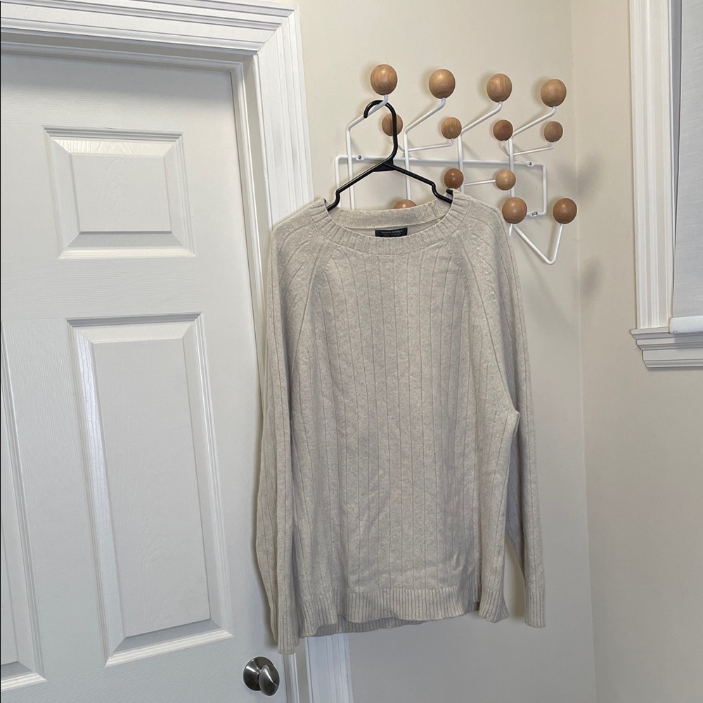 Banana Republic - Wool Long Sleeve Pullover Sweater - Cream - XXL Tall